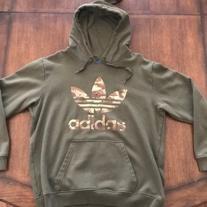 Adidas Originals Green w/ camo logo hoodie